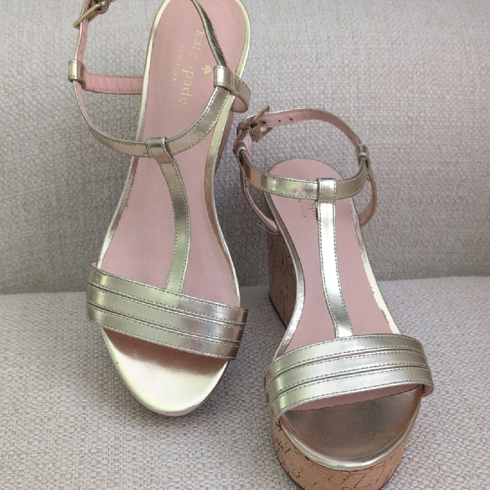 Kate Spade Gold Wedge Sandals